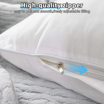 Four-Pack White Throw Pillow Inserts with Zippered Covers in 14-, 16-, 18-, 20- or 22-Inch Square Sizes
