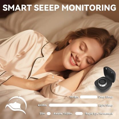Smart Ring with Health Tracking & Charging Case – Step Count Calorie & Sleep Monitor | Long Battery | iOS & Android | Sizes #7–13 | Black Silver Gold | Minimalist Fitness Wearable Gift