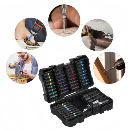 45-Piece Screwdriver Bit Set with Torx, Phillips, Slotted and Square Bits in a Storage Case