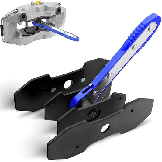Brake Caliper Compression Tool Set – Quad Disc Piston Ratchet Press with 4 Spreader Plates, Car Brake Pad Retractor Compressor for Brake Pump Adjustment, Automotive DIY Repair