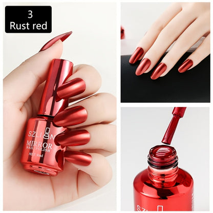 Gel Nail Polish Liner Set with 12 Mirror Chrome Colors and Built-In Thin Art Brushes for Detailed Nail Art
