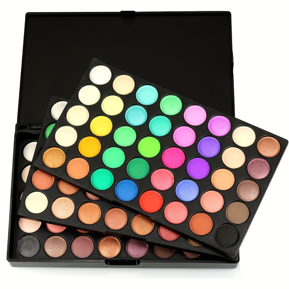 120 Shade Pro Eyeshadow Palette with 8 Brushes – Pearlescent & Matte Blendable Paste Formula for Smoky Eye, Cosplay, Stage & Holiday Glam, All-in-One Eye Makeup Gift for Women