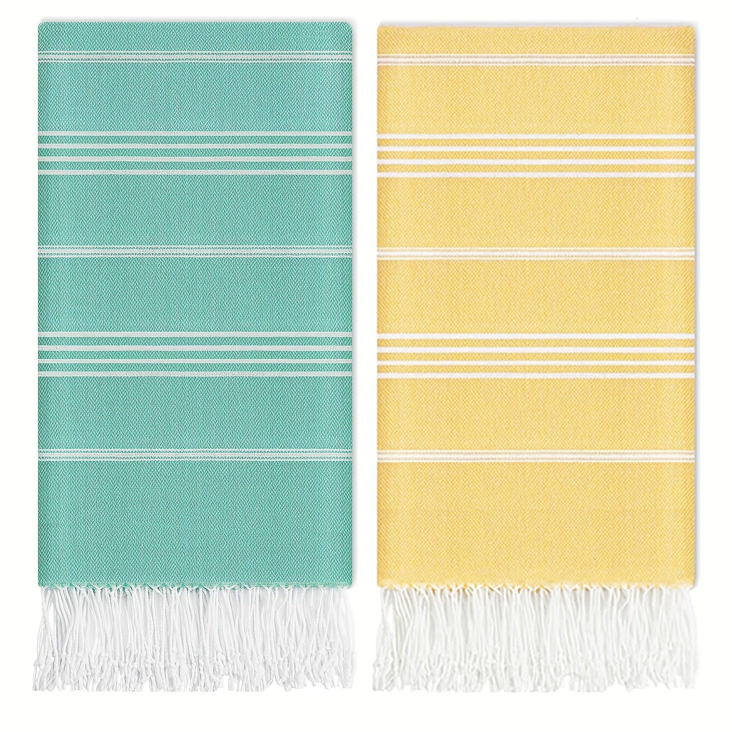 Turkish Beach Towels 2 Pack Sand Free Quick Dry Oversized Extra Large Lightweight Sandproof Compact Pool Swim Travel Camping Vacation Gift for Men Women Yellow Orange Blue Pink Purple Grey