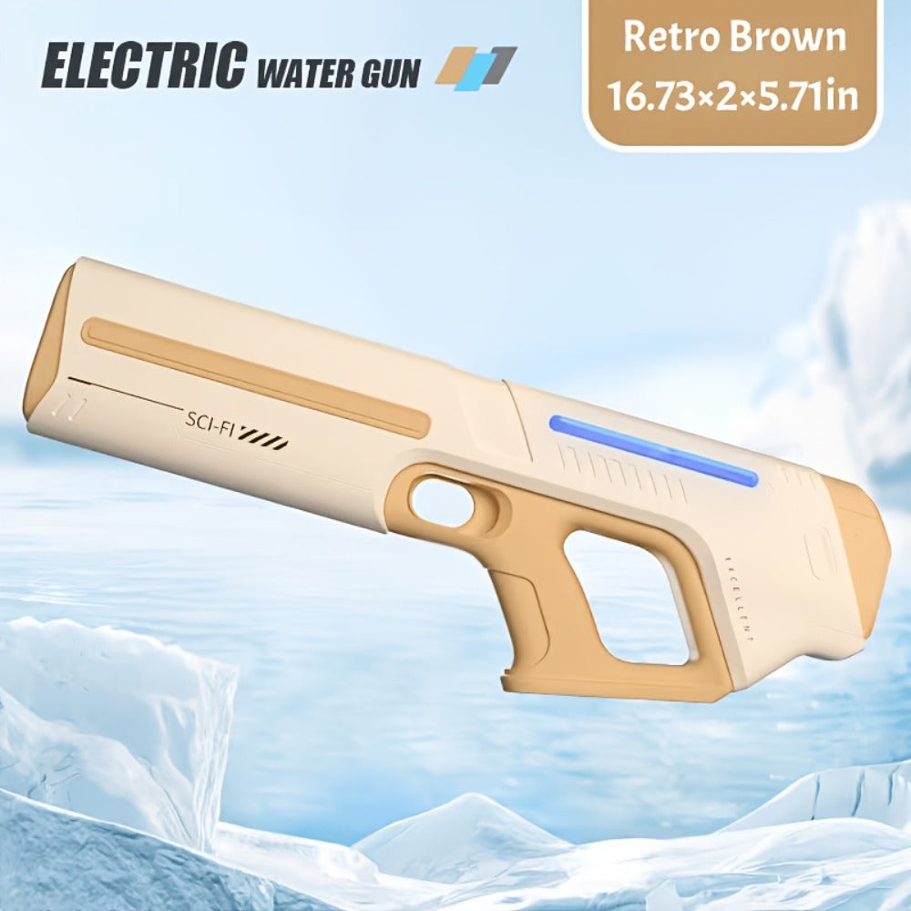 Rechargeable Electric Water Blaster with Pulse Light, Self-Fill Function and Blue, White or Brown Gift Box Options