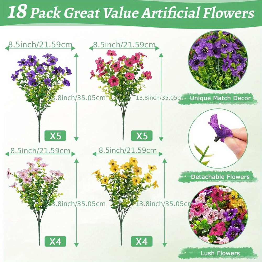 Artificial Flowers Mixed-Color Daisy Bundles in 18, 36 or 54-Pack Options with Flexible Stems