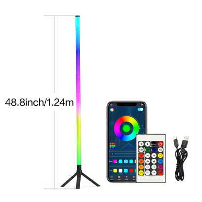 48.8-Inch RGB Tube Floor Lamp with Tripod Stand in One- or Two-Pack App and Remote Checkouts