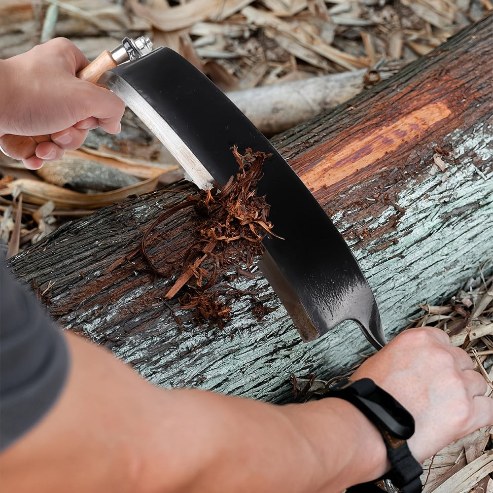 Curved Drawknife Woodworking Tool with Two Wood Handles in 5-, 8- or 10-Inch Blade Length Options