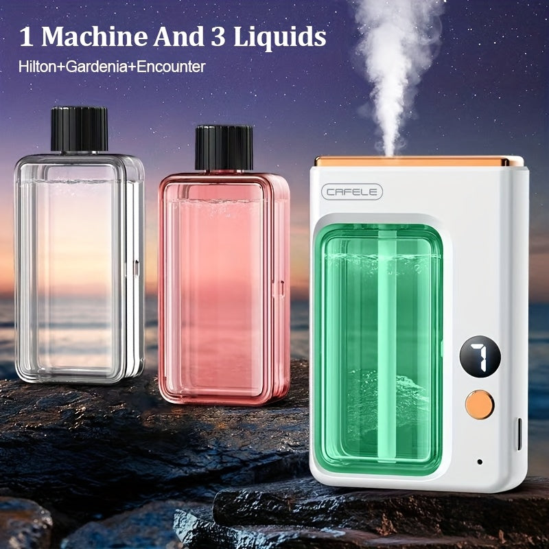 Desktop or Wall-Mount Essential Oil Diffuser with Transparent Chamber and One- or Three-Bottle Bundles
