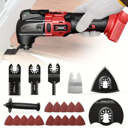 Oscillating Multi Tool Brushless Cordless Compatible with DeWalt 20V / 18V Battery – 21000 OPM Variable Speed, 4.5° Oscillating Angle, Anti-Vibration, Wood Cutting Blades & Sanding Pads (Battery Not Included)