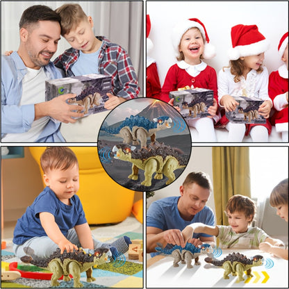 Ankylosaurus Dinosaur Toy That Walks & Roars – Electric Auto-Walk Dino with Roaring Sound Lightweight Kids Toy for Boys Girls Ages 3+ Birthday Halloween Christmas Gift