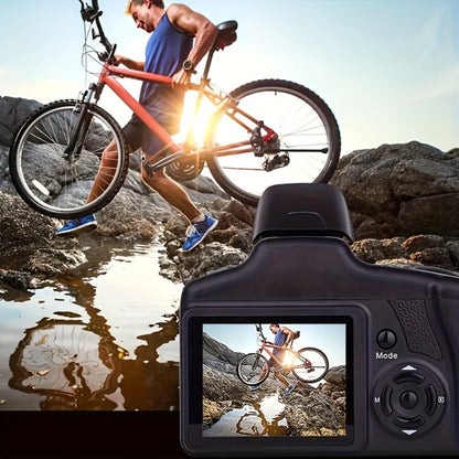 1080P Mini Digital Camera for Photography Vlogging 2.4" LCD 16x Zoom 9.88mm Wide-Angle Lens Compact Travel Camera with 32GB Memory Card Included Cool Gift