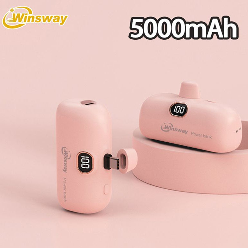 5000mAh Mini Lipstick Power Bank USB-C Fast Charging with Digital Display – Compact Portable Charger for iPhone 17/16/15 Pro Max, iPad Pro & Android, TSA-Approved Travel Battery Pack