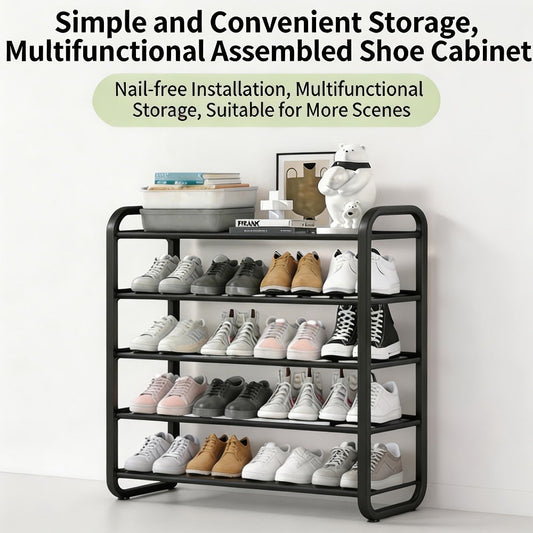 Shoe Storage Organizer 5-Layer Narrow White Rack for Entryway, Closet, Living Room and Door Areas