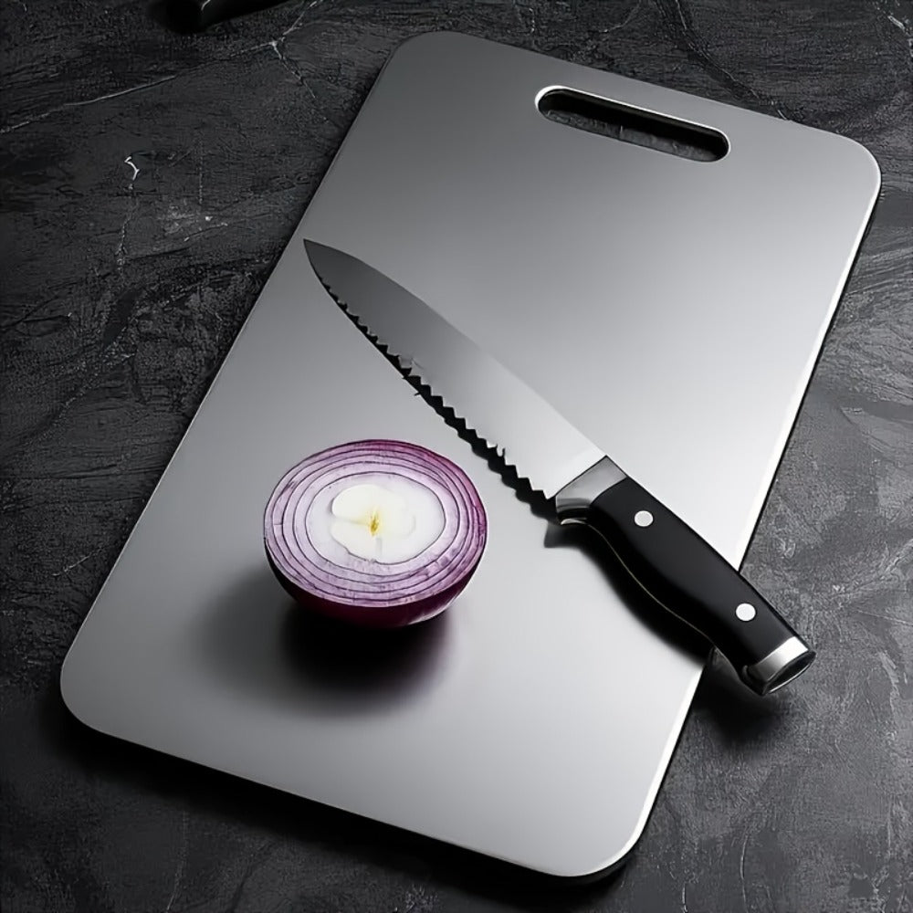 Cutting Board Titanium Double-Sided Prep Surface with Carry Handle in a 14 x 10-Inch Single-Board Format