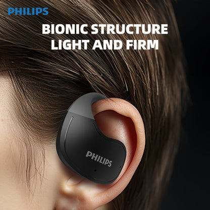 Wireless Earbuds Philips Black Stereo with Touch Volume, Noise-Cancelling Mic and Type-C Case