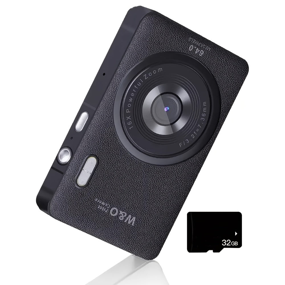 Digital Camera W810 with 64MP Capture Marking, 1080P Video, 16X Digital Zoom, 2.4-Inch Screen and 32GB Card