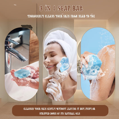 VZTI Handmade Bar Soap Set with Three-Piece Scent Trios or 122g Six-Bar Assortment in Six Scents
