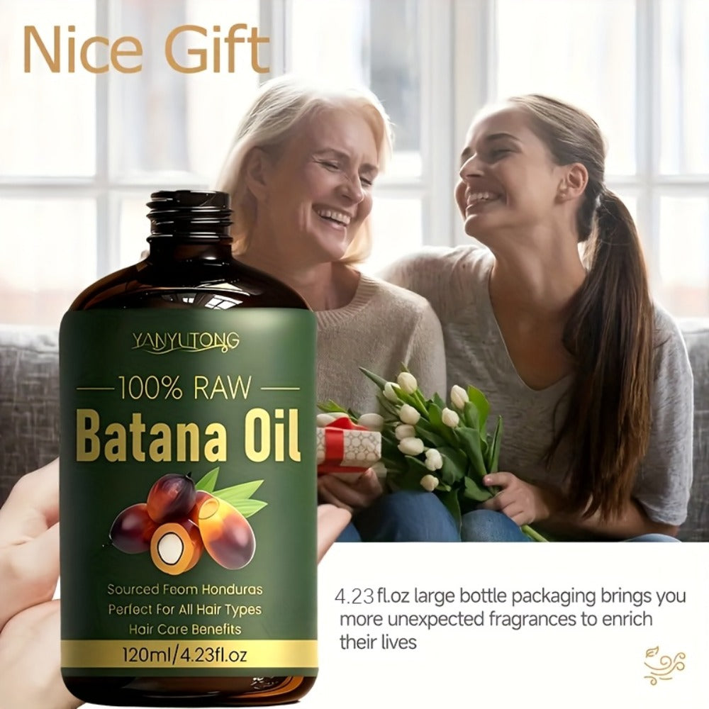 Hair Oil Batana 4.06oz Amber Dropper Bottle with 120ml Liquid Formula for Pre-Wash or Leave-In Use