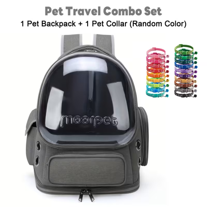 Cat Backpack Carrier with Collar | Breathable Oxford Pet Backpack for Cats & Small Dogs, Large Capacity Travel Bag with Safety Zippers, Durable Straps & Ventilated Mesh for Outdoor Adventures, 5 Colors