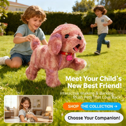 Electronic Walking Plush Animal Toys with Nine Dog, Cat or Chick Styles and Boxed or Boxless Options