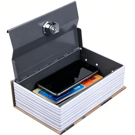 Book Safe Storage Organizer with Key Lock and Butterfly or Rose Cover for Money and Jewelry