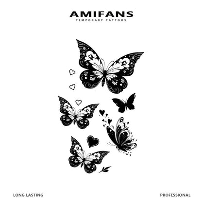 Butterfly Tattoo Stickers Semi-Permanent 3 Sheets Lasts 1-2 Weeks | Realistic Navy Blue Flying Butterfly 2.3"x3.9" Long-Lasting Body Art | Professional Temporary Tattoos for Adults | Arm Leg Shoulder