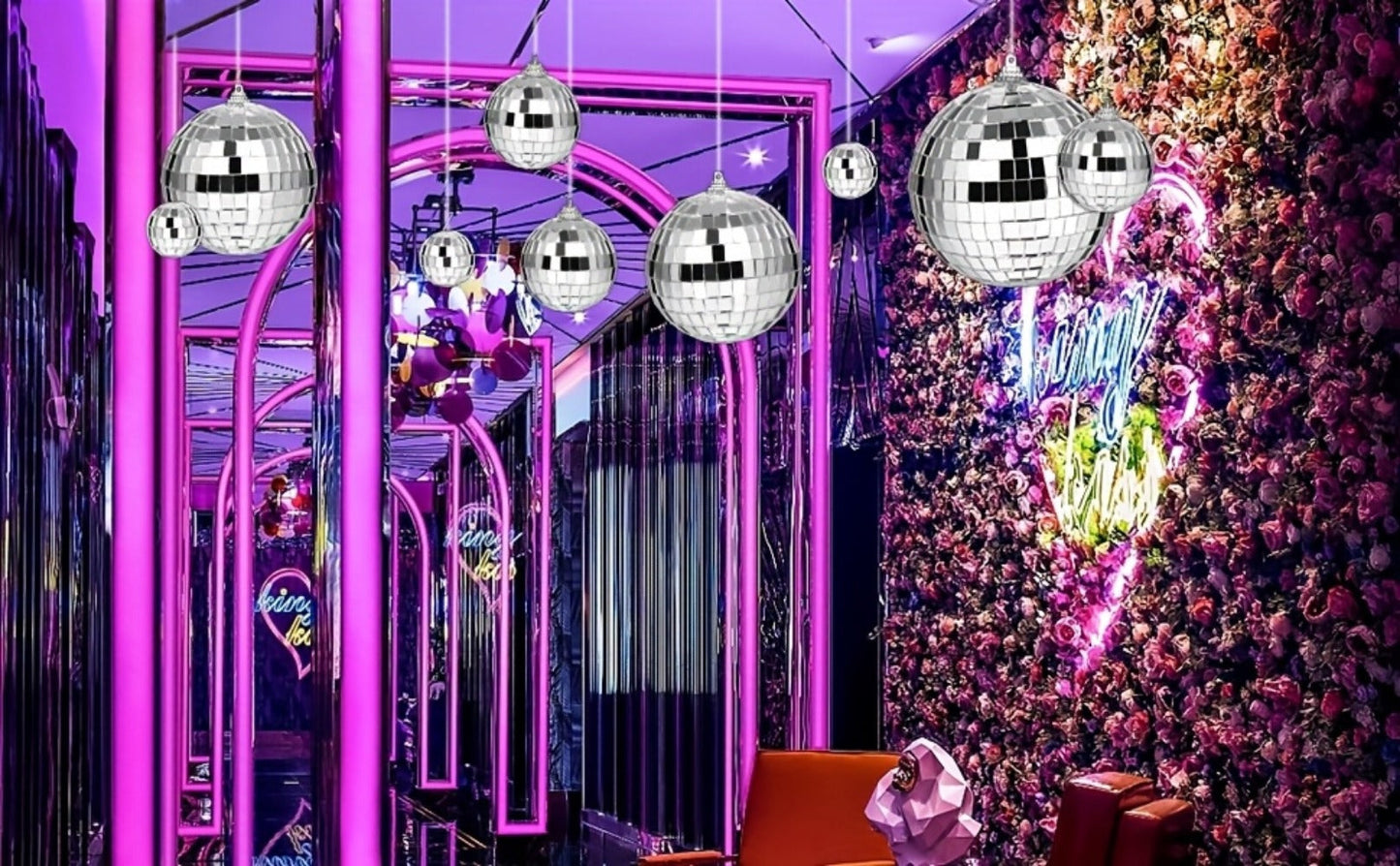 Disco Ball Decoration, 74pcs, Different, Sizes for Disco-Themed Parties detail image - detail view 12