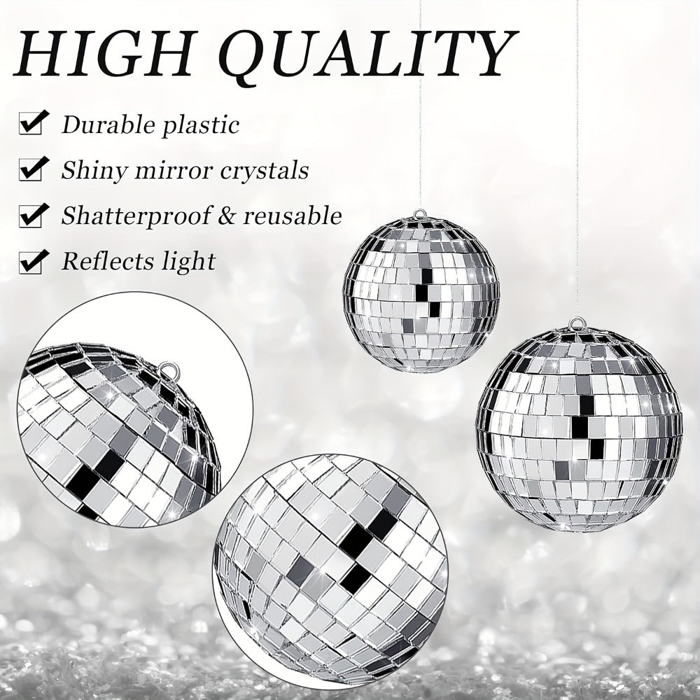 Disco Ball Decoration, 74pcs, Different, Sizes for Disco-Themed Parties detail image