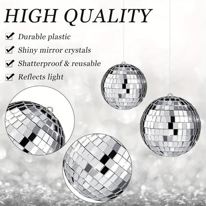 Disco Ball Decoration, 74pcs, Different, Sizes for Disco-Themed Parties detail image