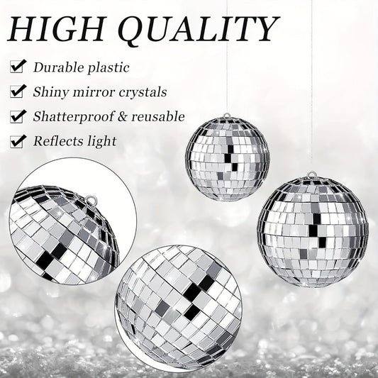 Disco Ball Decoration, 74pcs, Different, Sizes for Disco-Themed Parties detail image