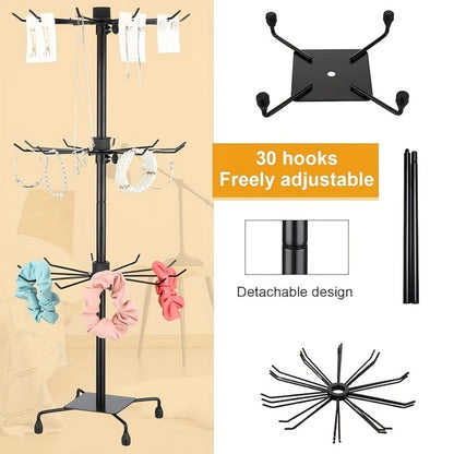 Display Rack - Rotating 3 Tier Adjustable Jewelry Stand with Spinning Base for Jewelry - product detail view 10