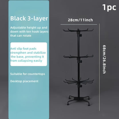 Display Rack - Rotating 3 Tier Adjustable Jewelry Stand with Spinning Base for Jewelry - product detail view 12