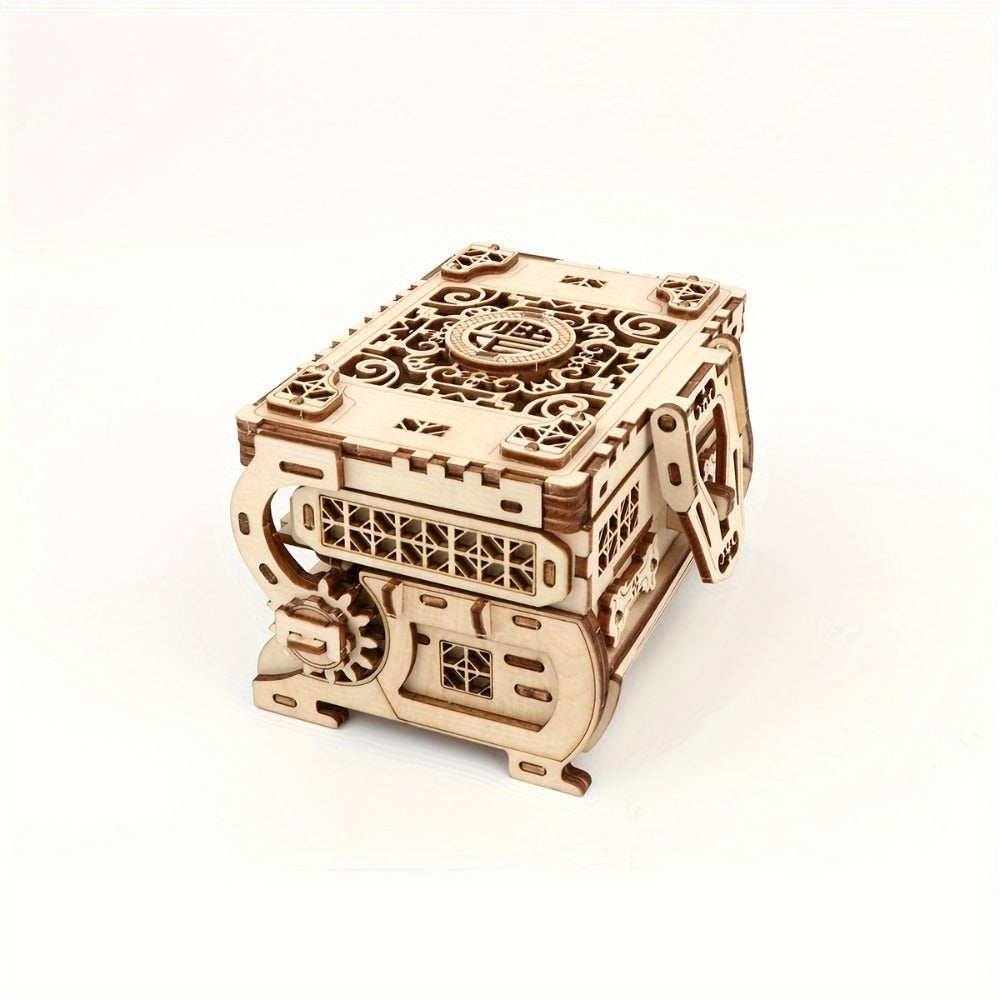 DIY Craft Kit - 3D Wooden Jewelry Box Puzzle Woodworking Handcrafted Elegant Storage for - main product view