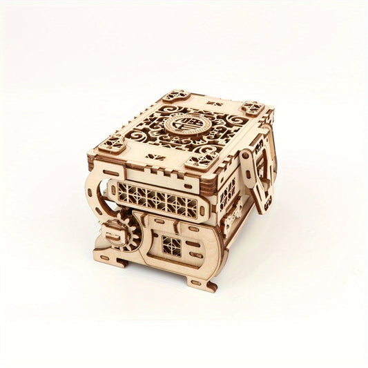 DIY Craft Kit - 3D Wooden Jewelry Box Puzzle Woodworking Handcrafted Elegant Storage for - main product view