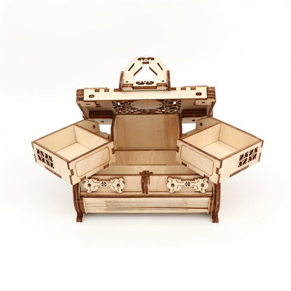 DIY Craft Kit - 3D Wooden Jewelry Box Puzzle Woodworking Handcrafted Elegant Storage for - product detail view 6
