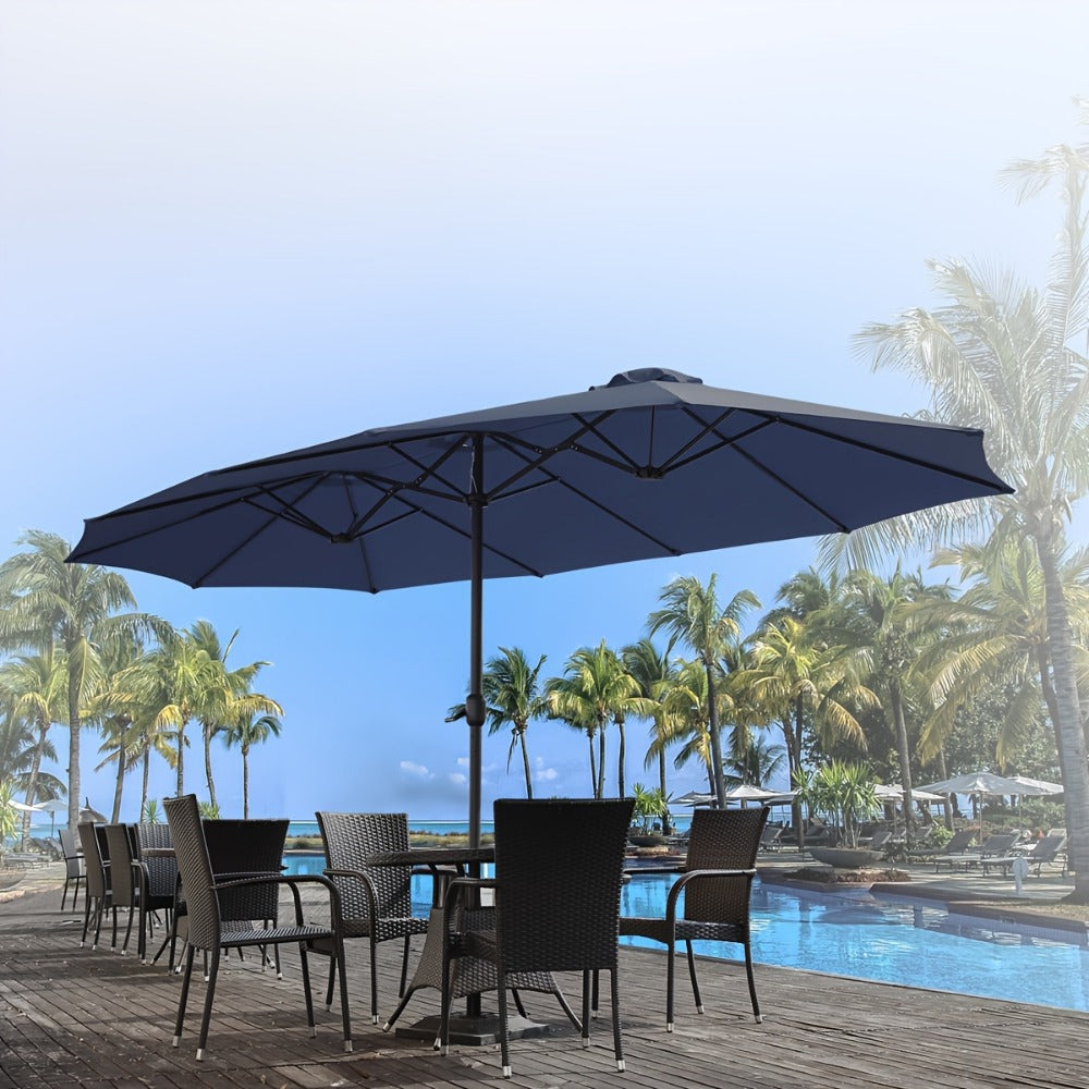 Double-Sided Patio Umbrella, Backyard Sun Shade for Outdoor Shade and Protection detail image