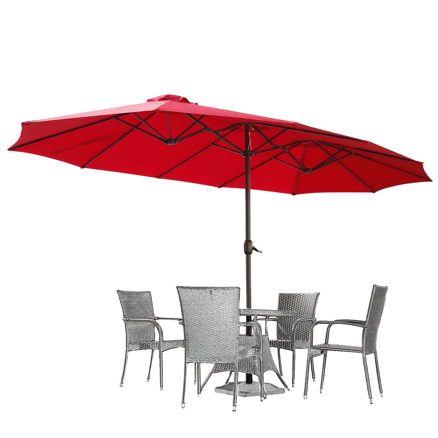 Patio Umbrella shown in the Red option