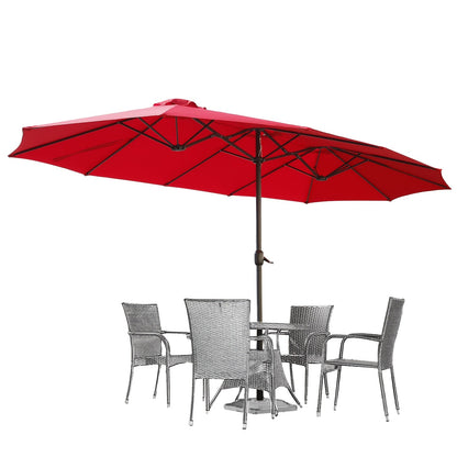 Patio Umbrella shown in the Red option