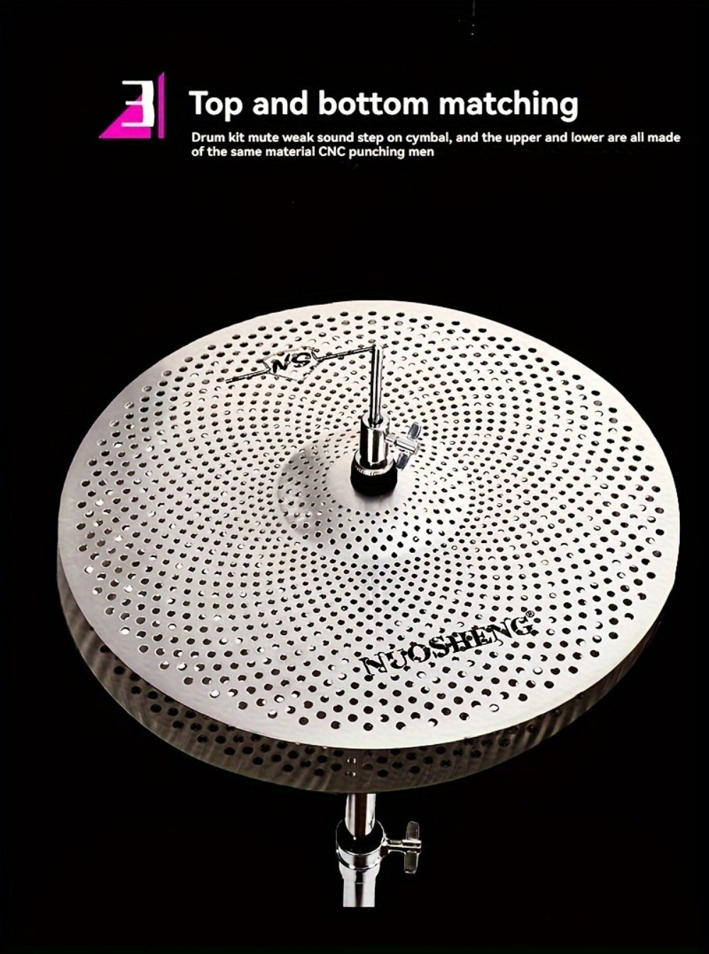 Drum and Cymbal Mute Set, 5pcs, Jazz, Cymbals for Lower-Volume Drum Practice And Rehearsal detail image - detail view 12