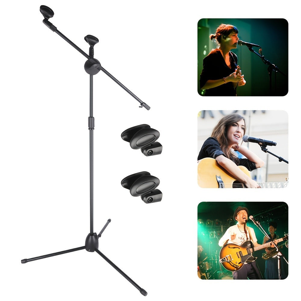 Dual-Clamp Iron Microphone Holder with Adjustable Stand for Stage and KTV detail image - detail view 4