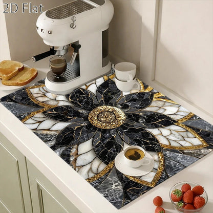 Lotus Marble Pattern Stove Protector Mat in 28.35 x 20.47-Inch or 3.9 x 7.8-Inch Checkout Sizes