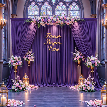 4-Pack 5x10ft Elegant Spandex Photography Backdrop | Wear-Resistant, Wrinkle-Free, Soft & Opaque Party Decoration Banners for Weddings, Birthdays, Stages, Exhibitions & Events