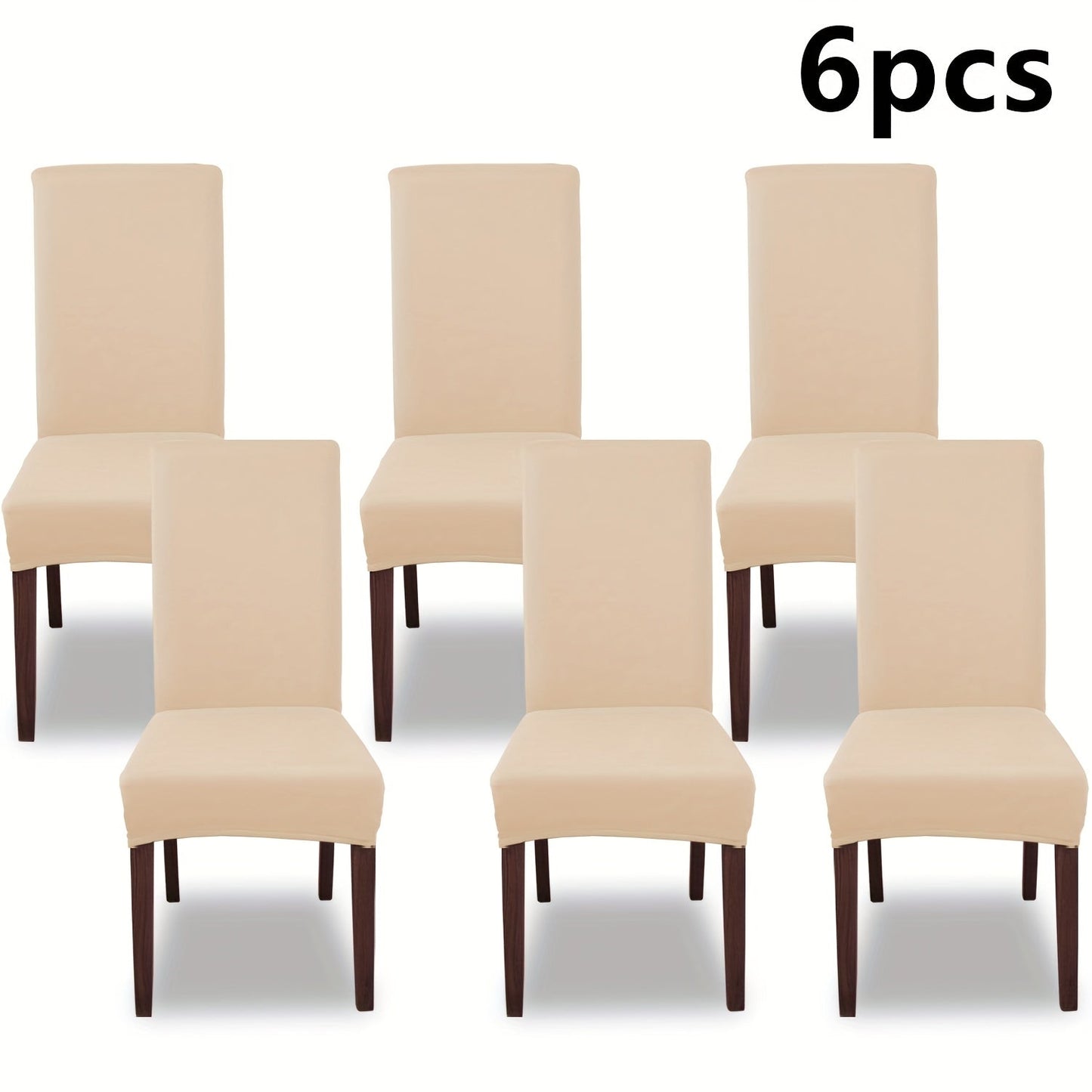 Chair Cover Set of 4 or 6 Stretch Milk-Fiber Dining Slipcovers in Eight Available Color Choices