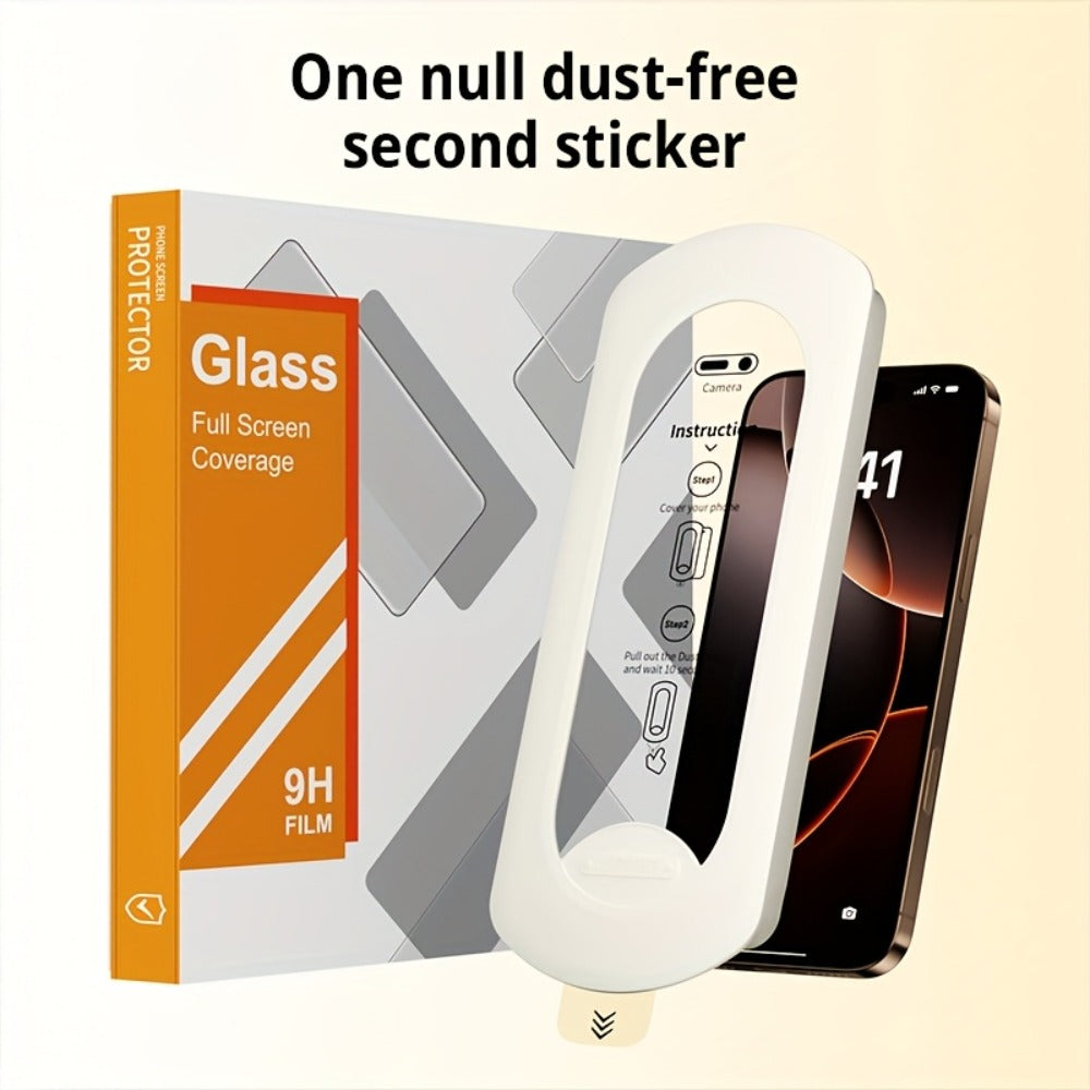 Screen Protector, 8-Piece iPhone Tempered Glass Set with Four Screen Films, Four Camera Lens Covers and Alignment Tools
