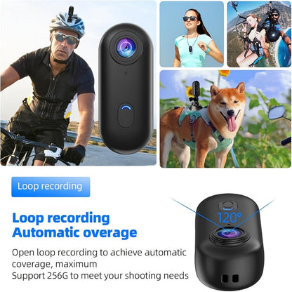 Thumb Size 1080P Body Camera Wearable Clip-On Sports Cam, 1.25oz Magnetic Mount, 150-Min Battery