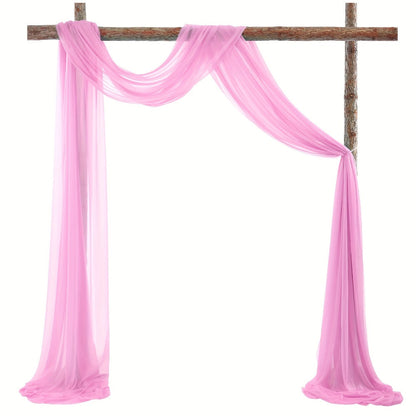 Sheer Yarn Drapery Curtain Party Backdrop 31.5" x 315" – Encrypted Gauze Flutter Streamer for Gender Reveal, Wedding, Birthday, Bridal Shower, Indoor & Outdoor Background Decoration | Reusable & Easy Hang