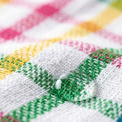 Twelve-Piece Waffle-Weave Kitchen Dishcloth Set, 12 x 12 Inches Each with Mixed Plaid Colors