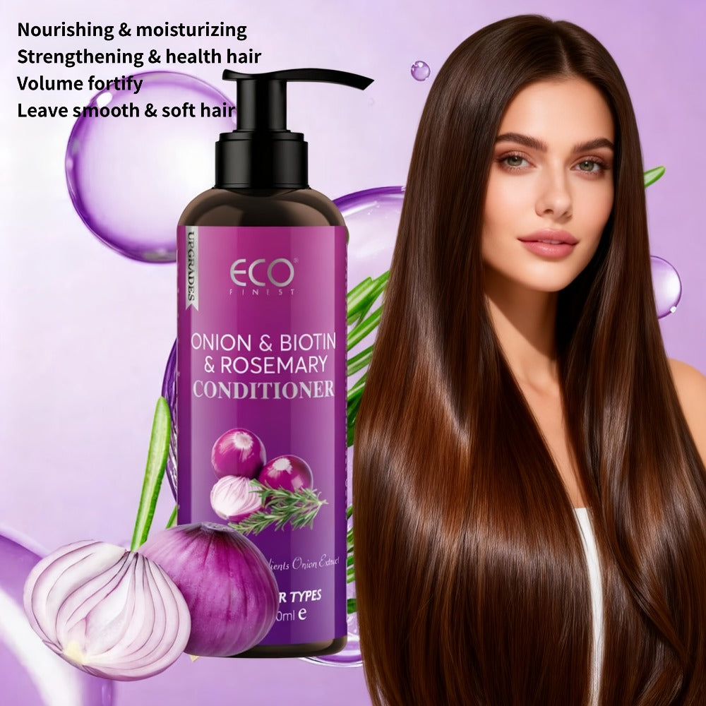 Two-Pack 6.76 oz Shampoo and Conditioner Set with Biotin, Rosemary, Onion Extract and Jojoba Oil