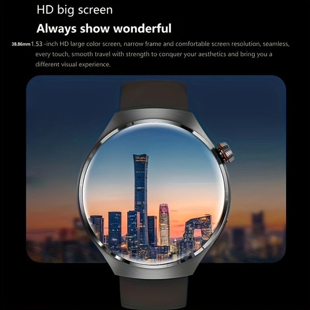 Smart Watch 360x360 Round Display with GPS, NFC, Wireless Calling and Five Strap Options for Men