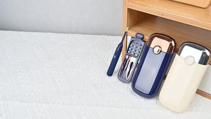 Rechargeable Camera Ear Cleaning Set with LED Light, Silicone Tips, Storage Case and Creamy White or Blue Finish